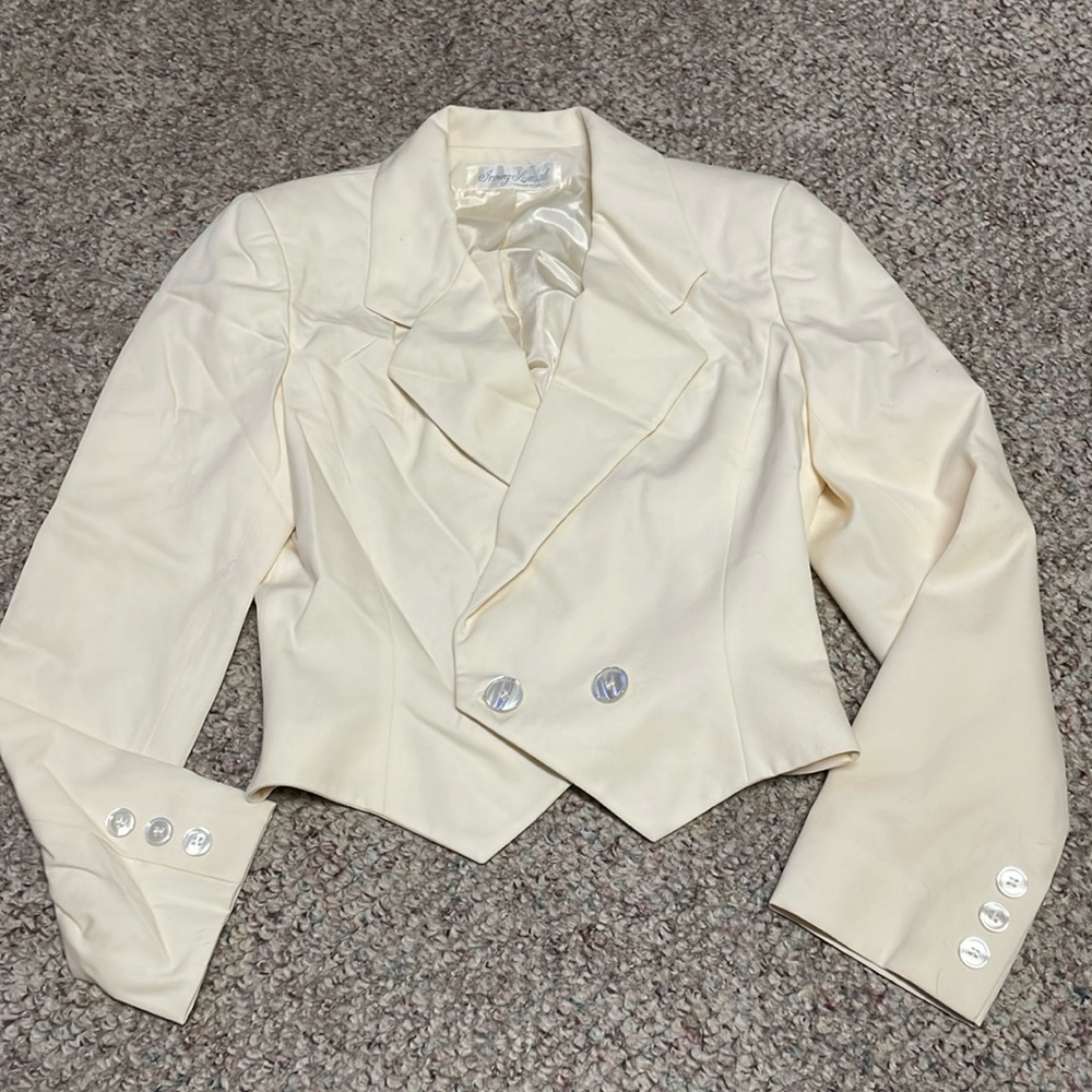 Cream Double-Breasted Women's Blazer Jacket
